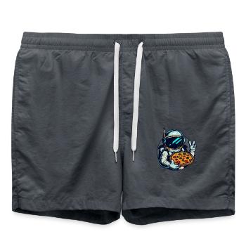 Astronaut with salami pizza space design - Swim Trunks - anthracite - Front - AI Model Male 185 light (185cm)