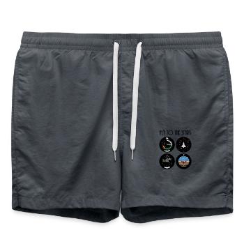 Fly to the stars - Short de bain - charbon - Devant - AI Model Male 185 light (185cm)