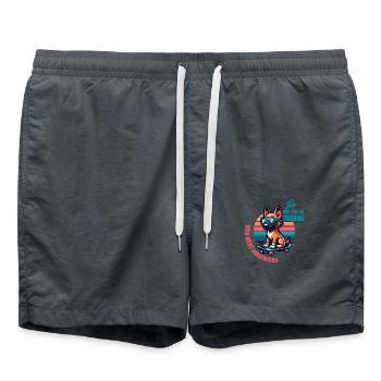 Hunde Training - Badeshorts - Anthrazit - Vorne - AI Model Male 185 light (185cm)