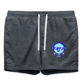 DJ Daten Mikrochip Nerd Geek Gesicht Party Musik - Badeshorts - Anthrazit - Vorne - AI Model Male 185 light (185cm)