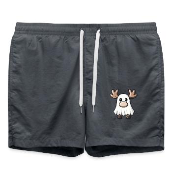 Elch Halloween Comic Geist - Badeshorts - Anthrazit - Vorne - AI Model Male 185 light (185cm)