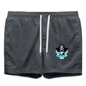 Mignon Pirate Chats Buccaneer Oeil Patch Chapeau Costume - Short de bain - charbon - Devant - AI Model Male 185 light (185cm)