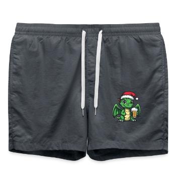 Dragon Beer Xmas Christmas - Swim Trunks - anthracite - Front - AI Model Male 185 light (185cm)