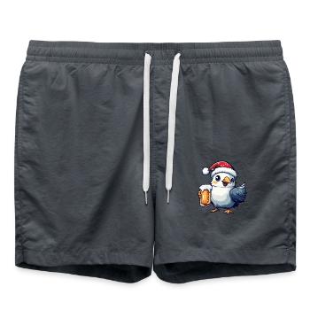 Dove Bird Beer Xmas Christmas - Swim Trunks - anthracite - Front - AI Model Male 185 light (185cm)