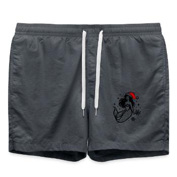 Noël sirène - Short de bain - charbon - Devant - AI Model Male 185 light (185cm)