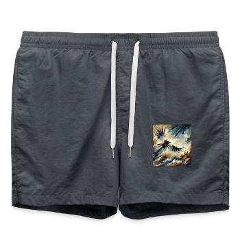 Abstract Eagle Flying - Swim Trunks - anthracite - Front - AI Model Male 185 light (185cm)