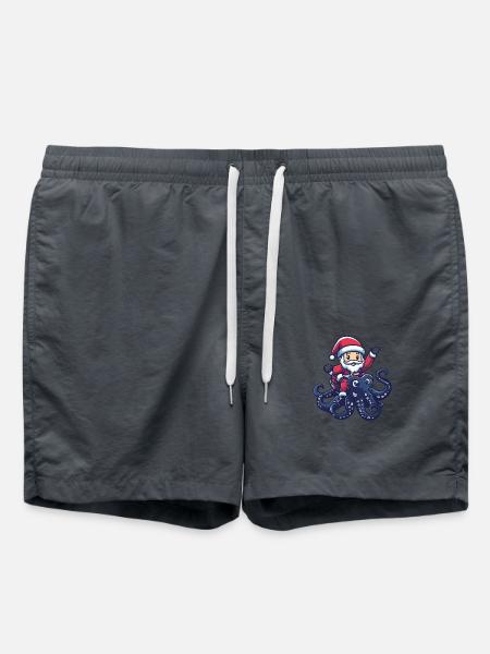 Octopus Santa Claus - Swim Trunks - anthracite