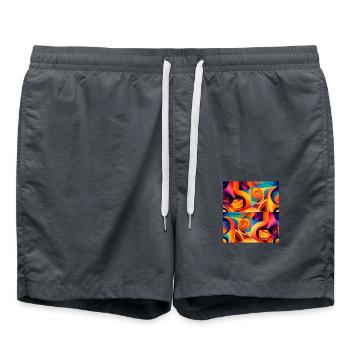 Abstraktes Design mit Muster aus Formen und Farben - Badeshorts - Anthrazit - Vorne - AI Model Male 185 light (185cm)
