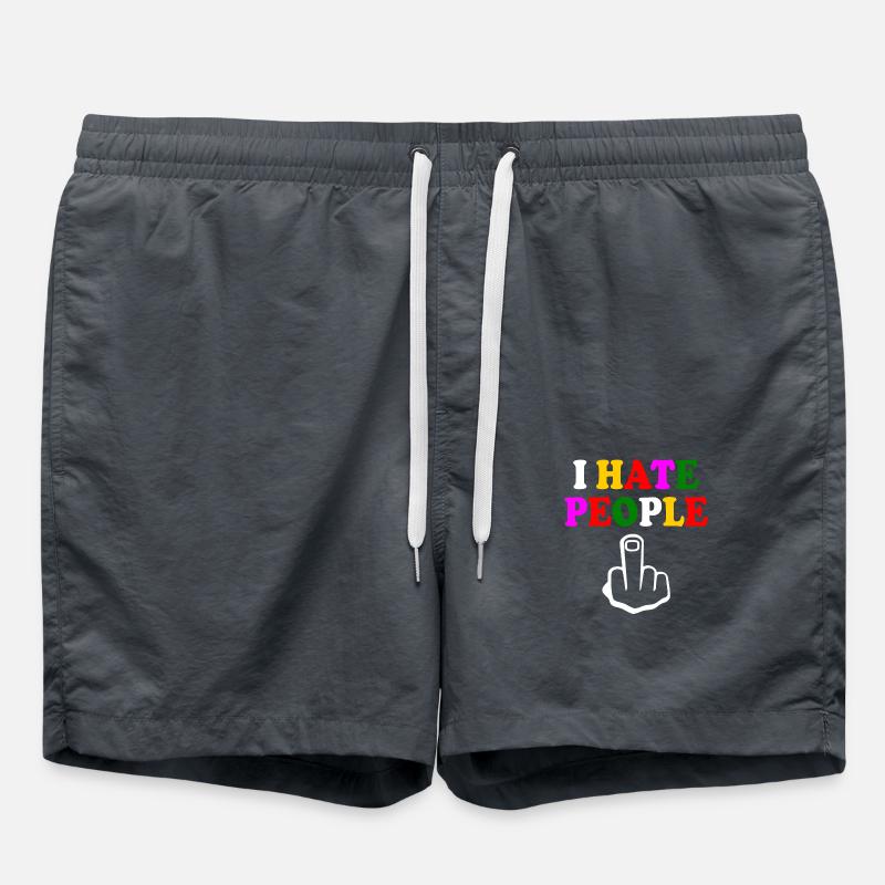 I hate people - Swim Trunks - anthracite