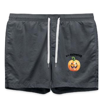 It's Halloween Pumpkin - Swim Trunks - anthracite - Front - AI Model Male 185 light (185cm)