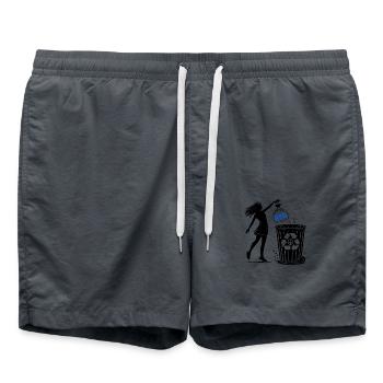 FCK AFD - Against the Right - keep your environment clean - Swim Trunks - anthracite - Front - AI Model Male 185 light (185cm)
