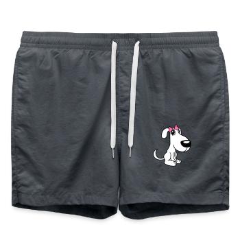 chien assis petit jolie dame arc femelle - Short de bain - charbon - Devant - AI Model Male 185 light (185cm)