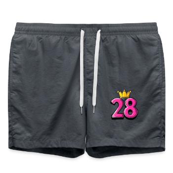 28 Number Krone - Swim Trunks - anthracite - Front - AI Model Male 185 light (185cm)