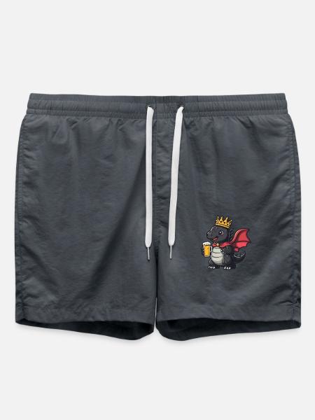 Drache Bier Lustig - Badeshorts - Anthrazit