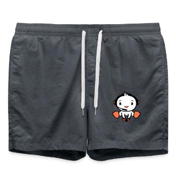 Bird Playing Gamer Nerd Console Headset Controller - Swim Trunks - anthracite - Front - AI Model Male 185 light (185cm)