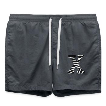 Letter x zebra - Swim Trunks - anthracite - Front - AI Model Male 185 light (185cm)