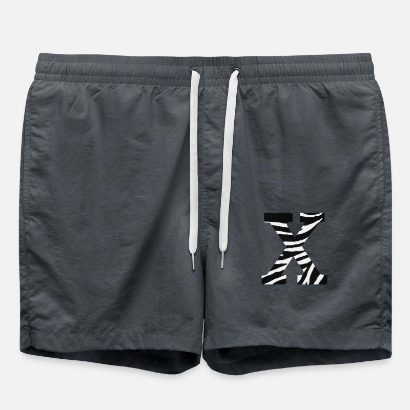 Buchstabe x Zebra - Badeshorts - Anthrazit