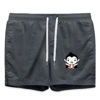 Duck Vampire Halloween Costume Bloodsucker Monster - Swim Trunks - anthracite - Front - AI Model Male 185 light (185cm)