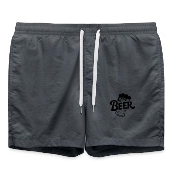 Beer - Funny Beer Logo Tshirt - Badeshorts - Anthrazit - Vorne - AI Model Male 185 light (185cm)