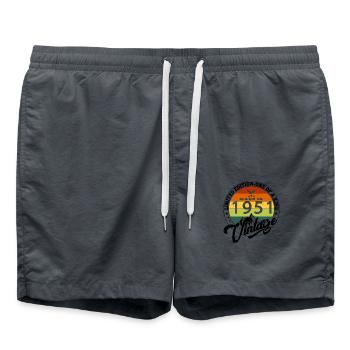 1951 Birthday Born in 1951 vintage Retro. Editio - Swim Trunks - anthracite - Front - AI Model Male 185 light (185cm)