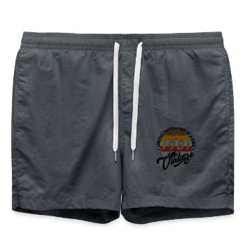 Eleganter Vintage: 1981 Retro Geschenk 1981 2025 - Badeshorts - Anthrazit - Vorne - AI Model Male 185 light (185cm)