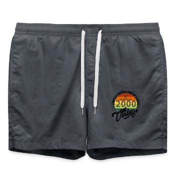 2000 Jubiläum Geboren im Jahr 2000 Vintage Retro. Editio - Badeshorts - Anthrazit - Vorne - AI Model Male 185 light (185cm)