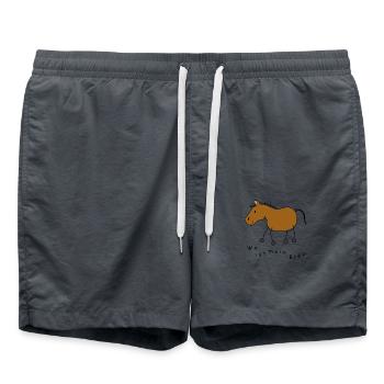 Wo is mein Bier Strichpferd - Badeshorts - Anthrazit - Vorne - AI Model Male 185 light (185cm)
