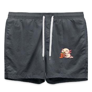 Axolotl Eats Lasagna Comic - Swim Trunks - anthracite - Front - AI Model Male 185 light (185cm)