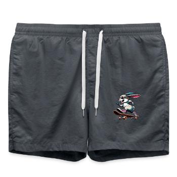 Cool Skateboarder lapin de Pâques Design - Short de bain - charbon - Devant - AI Model Male 185 light (185cm)