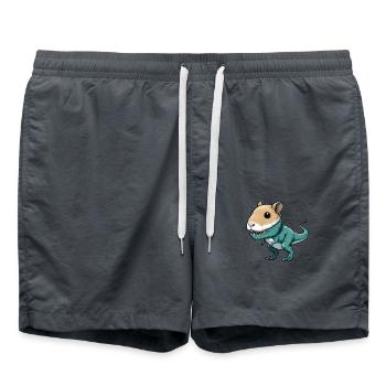 Dino-Hamster Fusion: Mythical Creature Adventure - Swim Trunks - anthracite - Front - AI Model Male 185 light (185cm)