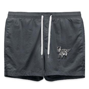 Brontosaure Zebra Fusion : Fantastique - Short de bain - charbon - Devant - AI Model Male 185 light (185cm)
