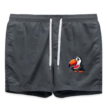 Toucan Bird of Paradise Watermelon Summer Fruit - Swim Trunks - anthracite - Front - AI Model Male 185 light (185cm)
