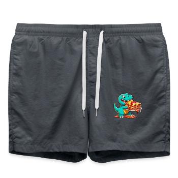 Dino T-Rex Lasagna Lover Italian - Swim Trunks - anthracite - Front - AI Model Male 185 light (185cm)