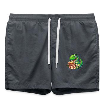 T-Rex Dino Lasagna Pasta Italian Dinosaur F - Swim Trunks - anthracite - Front - AI Model Male 185 light (185cm)