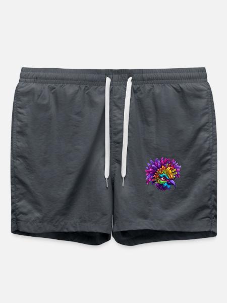 Flamingo Mardi Gras Mask - Swim Trunks - anthracite