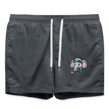 Conception de joueur de hockey sur glace comique éléphant mignon - Short de bain - charbon - Devant - AI Model Male 185 light (185cm)
