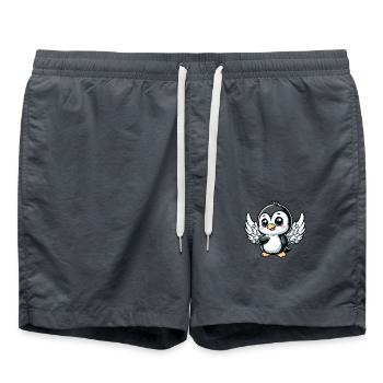 Ange pingouin mignon avec des ailes Comic Design - Short de bain - charbon - Devant - AI Model Male 185 light (185cm)