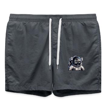 T-Rex astronaut in space - Swim Trunks - anthracite - Front - AI Model Male 185 light (185cm)