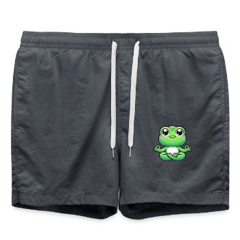 Relaxed frog doing yoga and meditation - Swim Trunks - anthracite - Front - AI Model Male 185 light (185cm)
