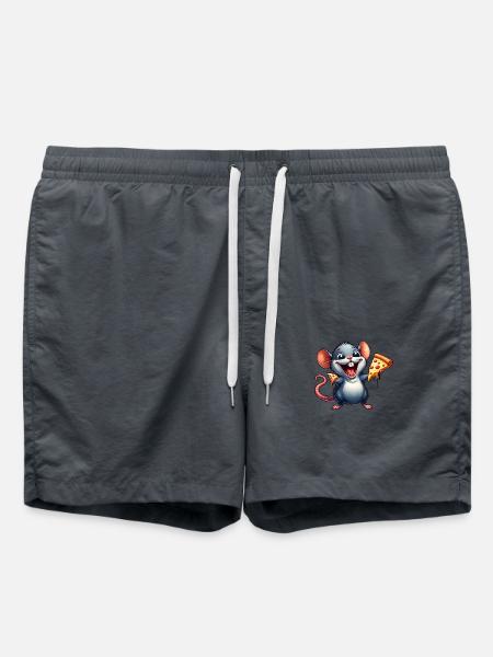 Lab Rat Enjoys Pizza Funny - Swim Trunks - anthracite