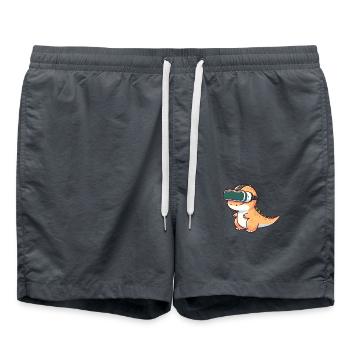 Dino T-Rex VR Gamer Virtuelle Realität Gaming - Badeshorts - Anthrazit - Vorne - AI Model Male 185 light (185cm)