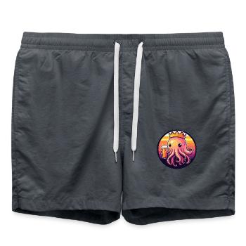 Qualle Bier - Badeshorts - Anthrazit - Vorne - AI Model Male 185 light (185cm)