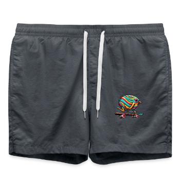Easter Egg Skateboard Chick, Bird Skater - Swim Trunks - anthracite - Front - AI Model Male 185 light (185cm)