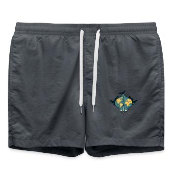 Flunder als Flache Erde Lustig - Badeshorts - Anthrazit - Vorne - AI Model Male 185 light (185cm)