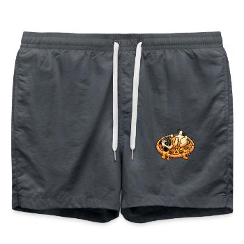 Pug & Pizza : un festival de fromage pour les amoureux - Short de bain - charbon - Devant - AI Model Male 185 light (185cm)