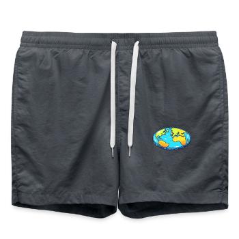 Drôle de chauve-souris Flat Earth Fun - Short de bain - charbon - Devant - AI Model Male 185 light (185cm)