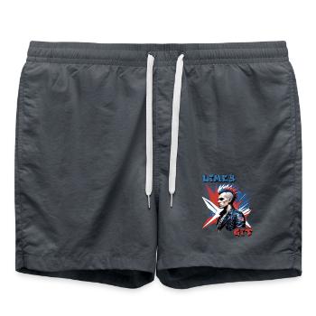 Limey Git British Punk Style Graphic - Swim Trunks - anthracite - Front - AI Model Male 185 light (185cm)