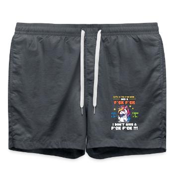 Colorful Unicorn Cheeky Saying - Swim Trunks - anthracite - Front - AI Model Male 185 light (185cm)