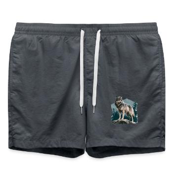 Wolf - Swim Trunks - anthracite - Front - AI Model Male 185 light (185cm)