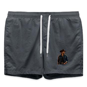 Cowboy Western Style - Badeshorts - Anthrazit - Vorne - AI Model Male 185 light (185cm)